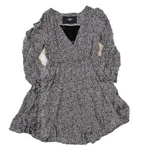 Anthropologie Maeve Women’s Blouson Mini Dress Size Small Black White Geometric